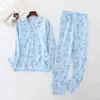 Vintage Leopard pajamas set 100% brushed cotton winter sleepwear fashion flannelette pyjamas for 210809