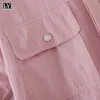 Ly Varey Lin Summer Women Casual Single Breasted Pocket Shirts + Hög midja Shorts med Bälte Kvinna Verktygsstil Två Piece Set 210526