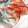 Designer Silk Head Scarfs For Women Manual Rolled Scarf 53x53 Silk Scarf Top bandana print Foulard Femme Soie De Marque De Luxe Q0828