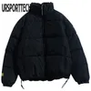 URSPORTTECH Winter Jacket Men Parka Brand Casual Street Style Warm Coats Men's Cotton Overcoat Solid Color Parka Coat Male 210528