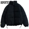 Ursporttech Kurtka zimowa Mężczyźni Parka Marka Casual Street Style Ciepłe Płaszcze Męskie Płaszcz Bawełniany Solid Color Park Płaszcz Mężczyzna 210528