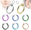 2 sztuka fałszywy pierścień nosowy Goth Punk Lip Ear Nos Clip On Fake Septa Piercing Nos Ring Hoop Lip Hoop Rings Kolczyki