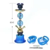 Arabisk glaskahoka med dubbelrör Vattenrör Full uppsättning Hookahs Blå Transparent för damer Elegant Texture Delikat Design