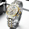 2020 Lige男性の時計トップブランドの高級自動機械ビジネス時計ゴールドウォッチメンズリレーマカニコデホームブレスQ0902