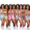 Artı Boyutu S-2XL Kadınlar Bikini Üç Parçalı Set Seksi Mayo Halter Yastıklı Sutyen + Bikini Alt + Mini Etekler Yaz Giysileri Moda Mektup Mayo 4629