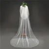 Handmade 2-Tier Face Cover Wedding Veil Cut Edge 2-Layer Romantic Long Bridal Veil Cathedral Length 3 meters Soft Tulle For Bride With Comb