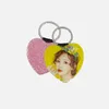 Sublimation vierge bricolage Pendentif Creative Coeur en forme de coeur en forme de coeur Clé Trial Transfert Trial Bagage Décoration Keyring Chaîne clé