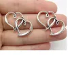 2021 Nowy Stop Double Heart Charms Antique Silver Charms Wisiorek Dla Naszyjnik Biżuteria Wykrycia 30x18mm