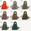 無地コットンハイジャブスカーフ女性の高品質イスラム教徒の女性ターバン快適な柔らかいヒジャーブショールヘッドスカーフスカーフ