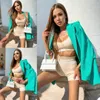 Candy Color Office Lady Jacket Passar Kvinnor Formell Arbete Outfit Evening Party Prom Blazer Tuxedos Använd bara en kappa