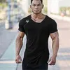 2020 Sommar Mode Märke T-shirt Mens Gymkläder V-hals Kortärmad Slim Fit T Shirt Ftiness Män Komprimering Tshirt Homme G1222