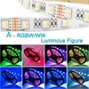 Led Strip Light DC12V SMD5050 RGBW RGBWW Flexible 300LEDs 5M Roll PCB Bar KTV Computer Desk TV Background Decoration for Wedding Party Holiday Now Crestech