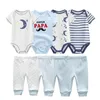 Kızlar Giyim Setleri Bodysuits + Pantolon Pamuk Unisex Yenidoğan Kız Katı Erkek Bebek Giysileri 0-12M Roupas de Bebe 210309