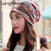 Long Keeper Female Beanie Bonnet Autumn And Winter Caps Hip-hop Cap Hats For Women Beanies Balaclava Men Beggars Hole Cap Y21111