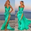 robe de bal de soie verte