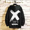 Japan Style Casual O-Neck Spring Autumn Print Hoodie Sweatshirt Men'S Thick Fleece Hip Hop High Streetwear Clothes 211217