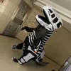Traje inflável T Rex Dinossauro Esqueleto Para Adultos Miúdos Halloween Carnaval Cosplay Partido Fantasia Vestido Birth Aniversário Blow Up Roupas Q0910