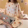 SLPBLED Pajamas установить досуг носить женщин пижамы пижамы ночной костюм дома носить лето мультфильм хлопок ночная одежда 210830