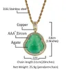 Iced Out Hip Hop Necklace High Quality Chalcedony Maitreya Buddha Designer Pendant253C218c6168712