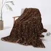 Dekens Elegant Leopard Design Fuzzy Deken Sheets Super Zachte Konijnenbont Crystal Short Pluche Beddengoed Sofa Cover Wll407