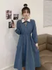 Fairy Vintage Dres осень с длинным рукавом ретро французское элегантное платье женское повседневная партия корейский 210915