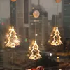 Boże Narodzenie Bell Snowman Star Light Wakacje Okno Wiszące Wyszukiwanie Stringa Decor LED Sucker Lights Bateryjnie Power Christvionday Garland for Home Decorative Bells