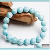 Kralen sieraden beoorde strengen echte blauwe natuurlijke larimar armbanden voor vrouwen vrouw