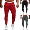 Herrspårbyxor Slim Manschettbyxor Sport Tracksuit Casual Plain Elastic midja Fit Sweatpants Manliga joggar Bottoms Long Pants P0811