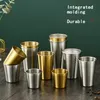 Roestvrij staal Mokken Wijnglazen Rechte 10oz 12oz 14oz 17oz 23oz 304 Vacuüm Travel Cup Tumbler Mok Deksel Auto Tumblers Cups