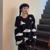 Koreanische Cartoon Wolke Frauen Pullover Chic Kausal Übergroßen Gestrickte Pullover Tops Herbst Pull Jumper 6B805 210812