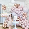 1 Conjunto rosa Balão Garland Arch Kit Wedding Wedding Festy Decoration Baby Shower Globos Supplies 220225