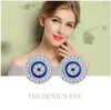 Vente chaude NOUVEAU 925 Sterling Sterling Blue Eye rond Boucles d'oreilles pour femmes Silver Bijoux cadeau