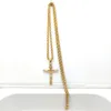 Womens Mens Jesus Crucifix Cross Hanger 18k Solid Gold GF 5mm Italiaanse Touw Hip Hop Collier 31"