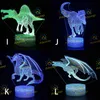 Multi estilos LED Base Base Night Light 3D Lâmpada Ilusão Dinossauro 4mm Luzes Acrílicas RGB com Remoto