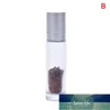 10 ml natürliche Edelstein-Rollerball-Flaschen für ätherische Öle, transparente Parfümöl-Flüssigkeiten, Roll-On-Flaschen mit Kristallsplittern