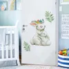 Autocollants muraux lapins mignons maman et bébé, décoration de chambre d'enfants, autocollant mural gris pour enfants, autocollant mural de pépinière