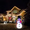 Kerstversiering 1,2 m Led Verlichte Opblaasbare Sneeuwpop Lucht Nachtlampje Decoratie Gigantische Kerstman Met Kruk Kerst Rekwisieten D164I