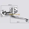 Mässing Chrome Kranar för kökshandfat Tap Dual Hole Wall Mixer Kranad Torneira Cozinha YT6033 211108