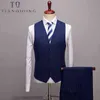 Mężczyzna Moda Boutique trzyczęściowe garnitury Kurtka Blazers / męska Plaid Dla Business Suit Sets Male Spodnie Kamizelki Blazers Waistcoat X0909