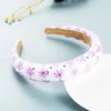 Élégant coréen broderie fleur bandeau tempérament paillettes scintillantes épais éponge bandeau filles fête bijoux lunette