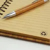 Kreativitet Spiral Notebook Wood Bambu Cover Notebooks Anteckningsblock med penna Student Miljö Notepads Partihandelskolor Tillbehör