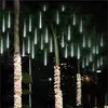 30/50cm Meteor Shower Rain 8 Tubes LED String Lights Waterproof Christmas Outdoor Patio Decorations Wedding Navidad Tree Holiday 211112