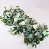 Decorative Flowers 100CM DIY Wedding Flower Wall Arrangement Supplies Silk Peonies Rose Artificial Row Decor Iron Arch Backdrop