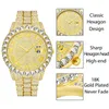 Relógios de pulso dos homens 2021 moderno diamante impermeável relógio vermelho homens top 18k homem ouro analógico quartzo analógico