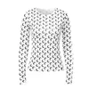 Summer Designer Moon Print T-shirt Femmes 2021 Lady Col rond Manches longues Glace Soie Top Sous-vêtements pour femmes Vêtements Y2K T-shirts X0628