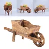 1 pièces chariot en bois Pot de fleurs créatif charnu ornemental chambre fenêtre ménage jardin plantes fleurs Pot brouette planteur A30 Y281R