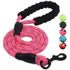 Dog Collars Riemen Yfashion Strong Leash Climbing Touw Reflecterende Thread Design Night Safe Pet Chain met gevoerde handgreep