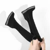 Meotina Winter Real Leather Knee High Boots Women Cow Suede Platform Wedge Heel Long Boots Zip Super High Heel Shoes Lady Fall 210608