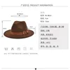 Sombreros de ala ancha Primavera y otoño 2021 Sombrero de lana Sombrero de mujer Accesorios de cinturón Jazz Men's Outdoor Sun Trend Fadora para Wo326E