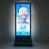 Affiche publicitaire de restaurant, caisson lumineux magnétique LED double face mobile avec roues de base, emballage en caisse en bois (60 x 160 cm)